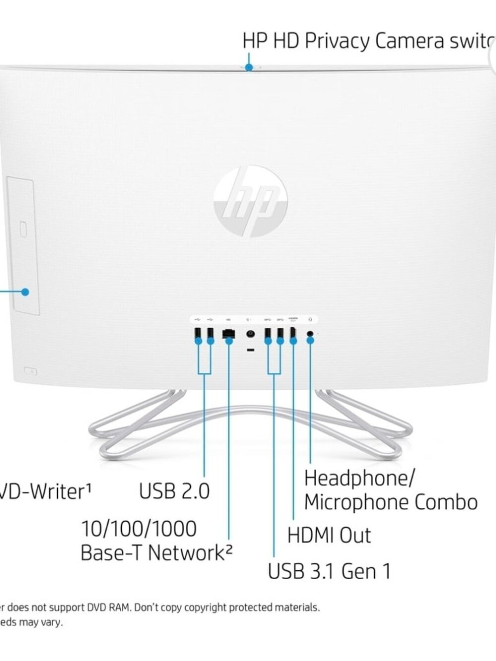 HP 22 All-in-One Desktop Computer - Picture 5 of 9